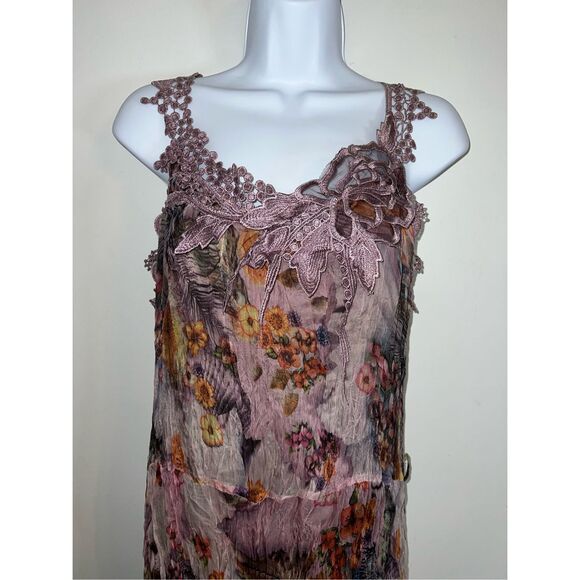 Vintage Silk Butterfly Fairy Princess Floral Top/Mini Dress - Picture 5 of 13